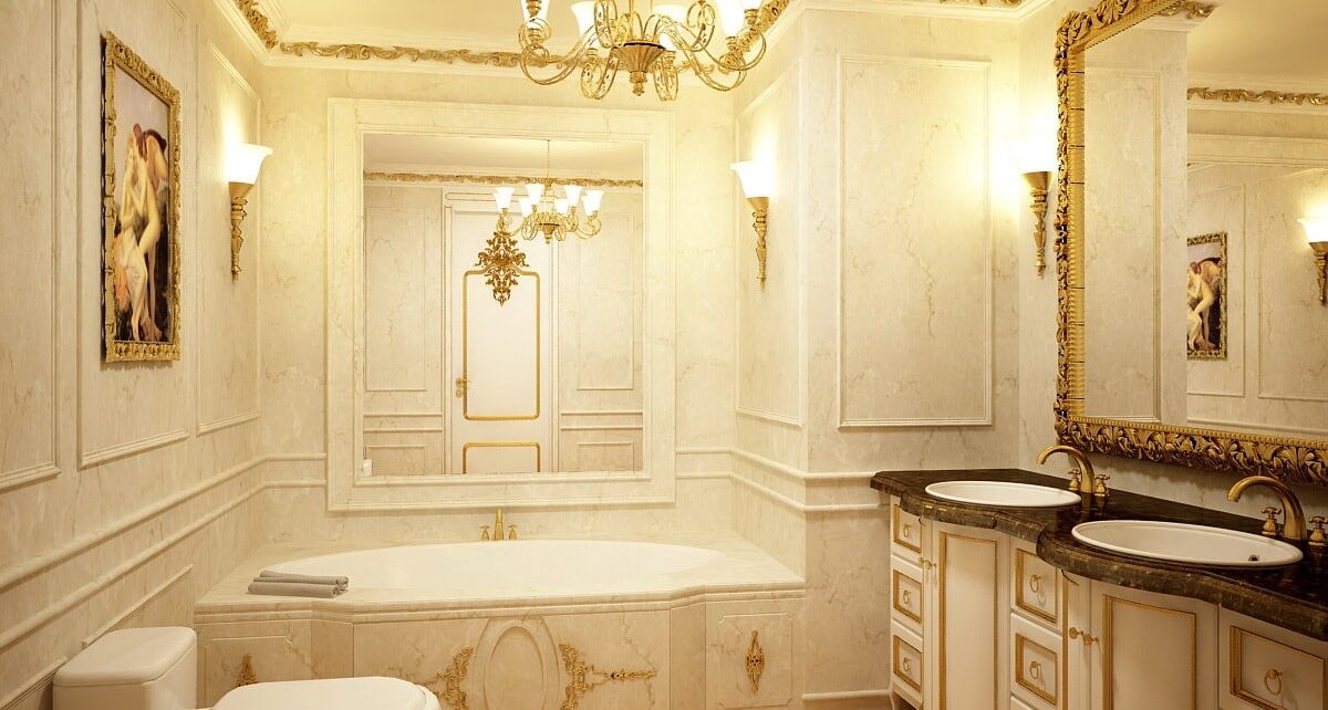 Thiết kế phòng tắm của nhà biệt thự sang trọng
